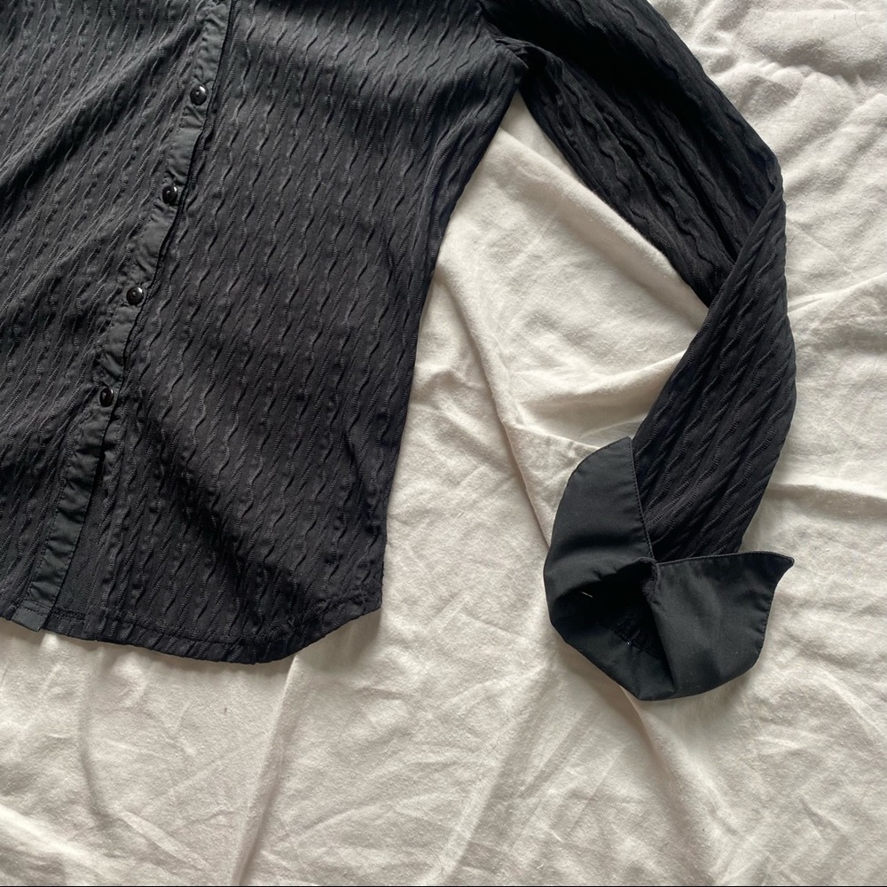 Y2K sheer textured button up